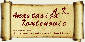 Anastasija Komlenović vizit kartica